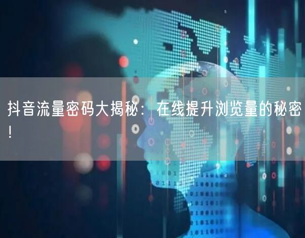 抖音流量密码大揭秘:在线提升浏览量的秘密!