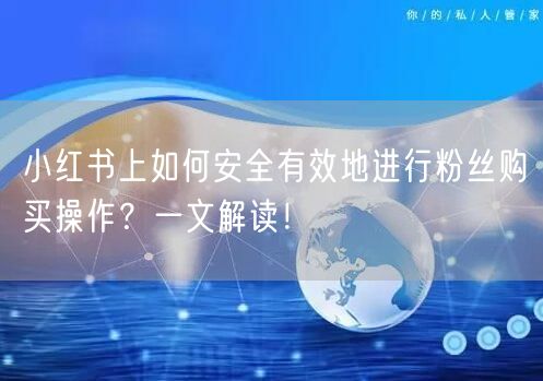 小红书上如何安全有效地进行粉丝购买操作？一文解读！