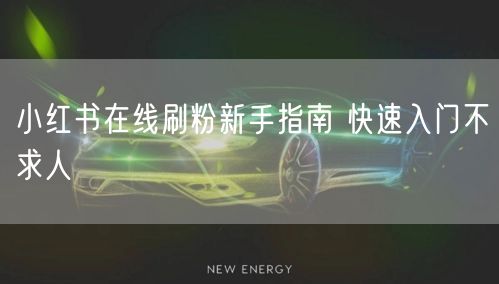 小红书在线刷粉新手指南 快速入门不求人